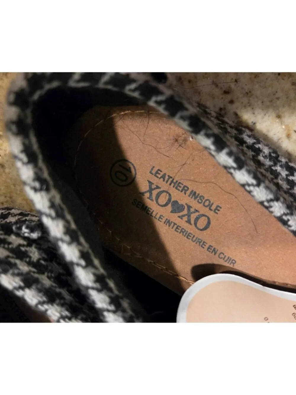 New! XOXO Houndstooth Slip On Casual Flats Comfort Shoes Womens Size 10